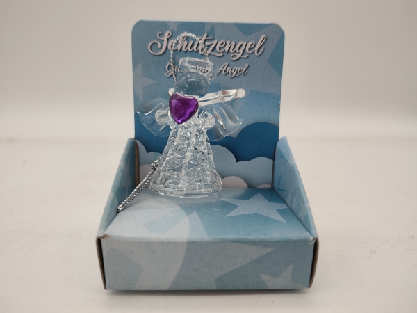 Glass angel with birthstone - February